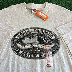 NWT VTG Harley-Davidson T-Shirt Men's Heather Gray 3XL Cotton Motorcycle Gatto